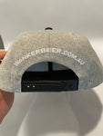 Grey & Black Flat Cap with Wanker Brewing Co Logo