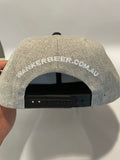 Grey & Black Flat Cap with Wanker Brewing Co Logo